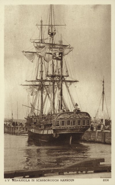 Hispaniola, Porto di Scarborough (foto b/n) da (after) English photographer