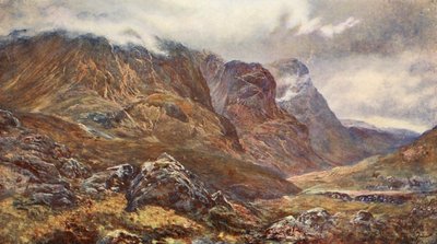 "Le tre sorelle", Glencoe (litografia a colori) da (after) English photographer