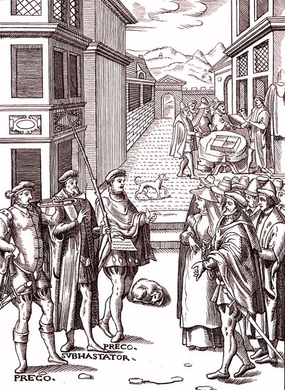 Il banditore che suona la tromba da (after) Flemish School