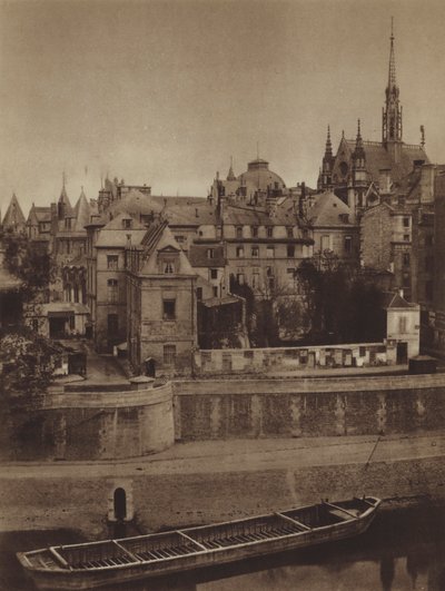 Il Palazzo di Giustizia, visto dal quai des Orfèvres nel 1862 da (after) French Photographer