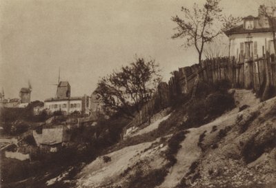 I giardini di Montmartre con il mulino le Blute-fin verso 1860 da (after) French Photographer