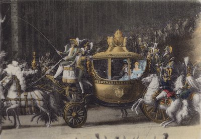 Voiture du Mariage de Napoleon 1, 2 Avril 1810 (foto colorata) da (after) French Photographer