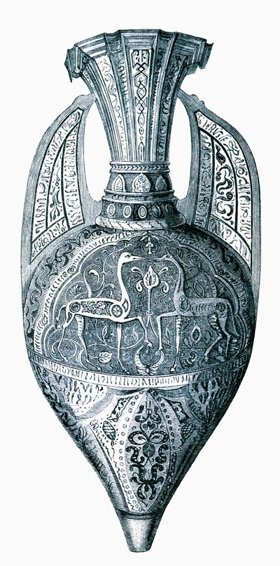 Vaso di stoccaggio a lustro del XIV secolo dell