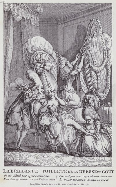 Cartone francese che deride le acconciature femminili dell