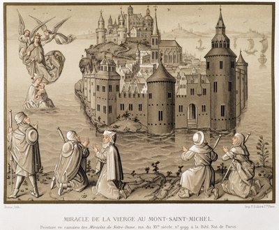 Miracolo della Vergine a Mont-Saint-Michel - facsimile di un dipinto a camaieu dei 