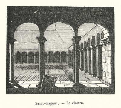 Saint-Papoul, Il chiostro da (after) French School