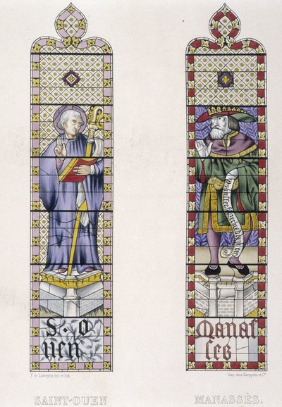 Vetrata raffigurante San Ouen e Manasse, Chiesa di San Ouen a Rouen da (after) French School