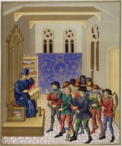 La Lezione di Agricoltura - miniatura facsimile del XV secolo da (after) French School