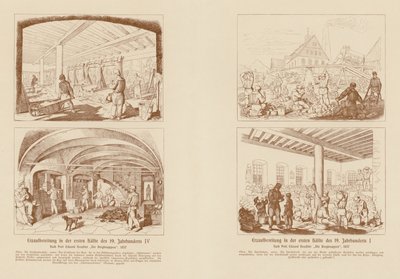 Lavorazione del minerale nella prima metà del XIX secolo (incisione) da (after) German School