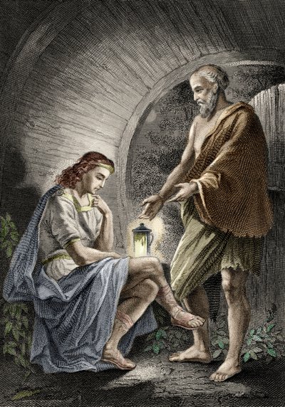 Il filosofo greco Diogene di Sinope, noto come il cinico da (after) German School