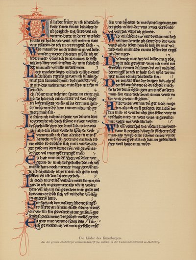Le canzoni di Der Kurenberger da (after) German School