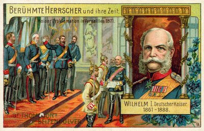 Guglielmo I proclamato imperatore di Germania a Versailles da (after) German School