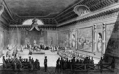 Inizio della rivoluzione francese: Assemblea dei notabili tenuta a Versailles il 22 febbraio da (after) Girardet