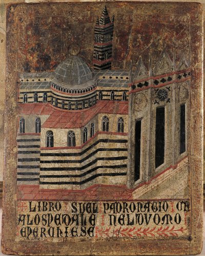 Italia, Siena, cattedrale, dipinto su legno, riprodotto su una Tavoletta Biccherna da (after) Italian School