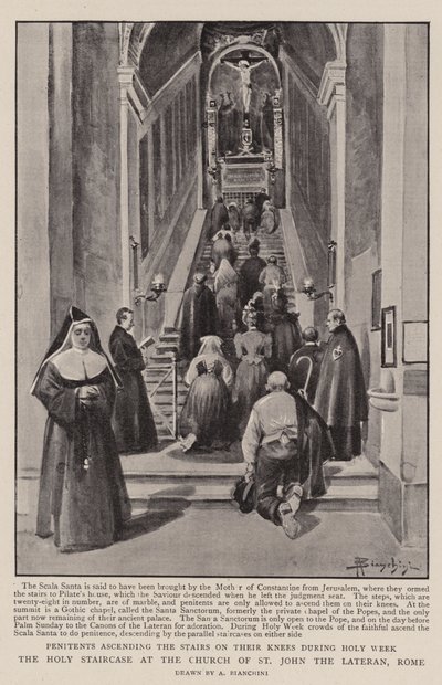 La Scala Santa nella Chiesa di San Giovanni in Laterano, Roma da (after) Italian School