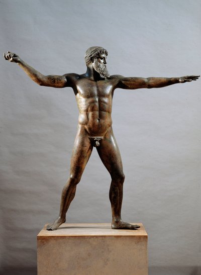 Arte greca: statua di bronzo chiamata il dio di Capo Artemision attribuita allo scultore Kalamis da (attr. to) Kalamis