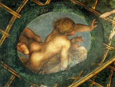 Ovate con cherubini, dettaglio della decorazione dalla Camera di San Paolo o Camera dell
