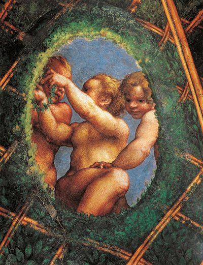 Ovate con cherubini, dettaglio della decorazione dalla Camera di San Paolo o Camera dell