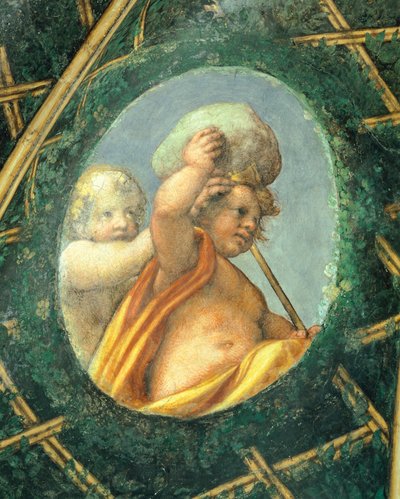 Ovate con cherubini, affresco di Antonio Allegri Da Correggio (1489-1534) Camera dell