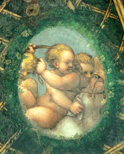 Ovate con cherubini, affresco di Antonio Allegri Da Correggio, Camera dell