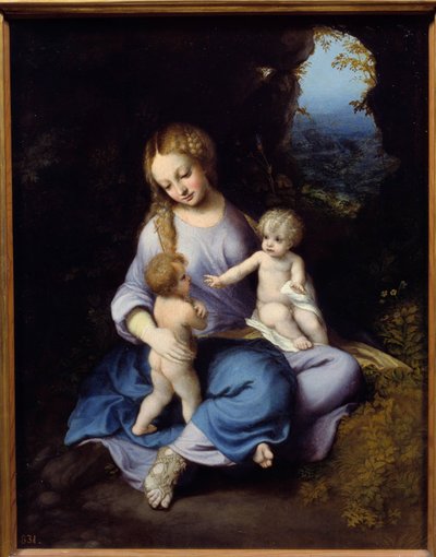 La Vergine, Gesù e San Giovanni Bambino. Dipinto di Antonio Allegri (Correggio) XVI secolo, Museo del Prado, Madrid da (c.1489 1534) Correggio