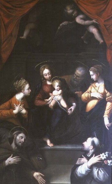 Madonna col Bambino con San Giuseppe e altri santi da Innocenzo da Imola