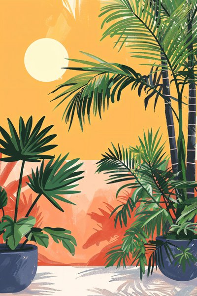 Poster estetico boho con pianta di casa Nova per stampe su tela da F. Abderrahim
