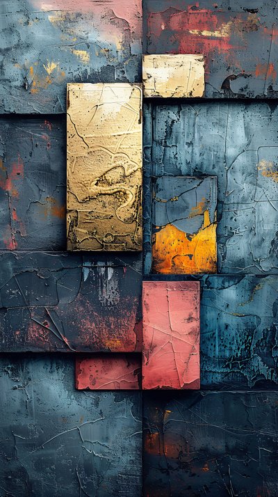 Stampe murali online: pittura di forme geometriche per decorazione appesa da F. Abderrahim
