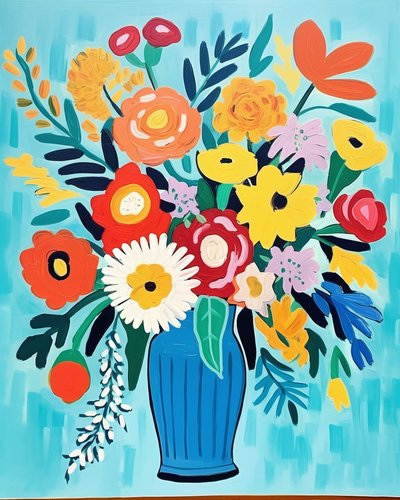 Fiori in un vaso ispirati a Matisse da F. Abderrahim