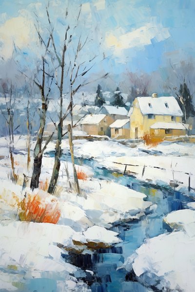Villaggio in paesaggio innevato da F. Abderrahim