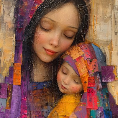 Madre e figlio a tema Festa della Mamma da F. Abderrahim