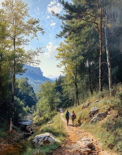 Passeggiata nella giungla attraverso le montagne, paesaggio Decorazioni murali per qualsiasi stanza da F. Abderrahim