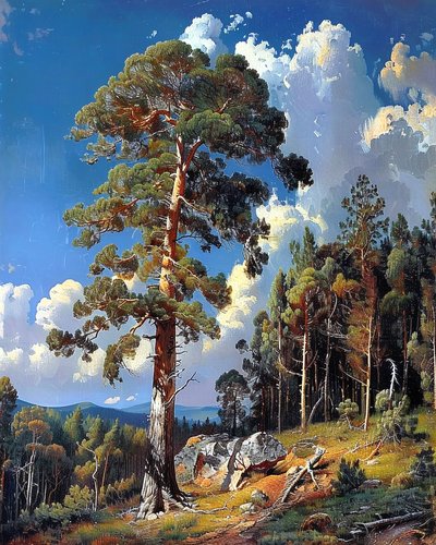 Paesaggio con scogliere rocciose e foresta, decorazione da parete per ufficio da F. Abderrahim