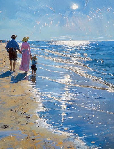 Paesaggio con spiaggia isolata, decorazione murale per qualsiasi stanza da F. Abderrahim