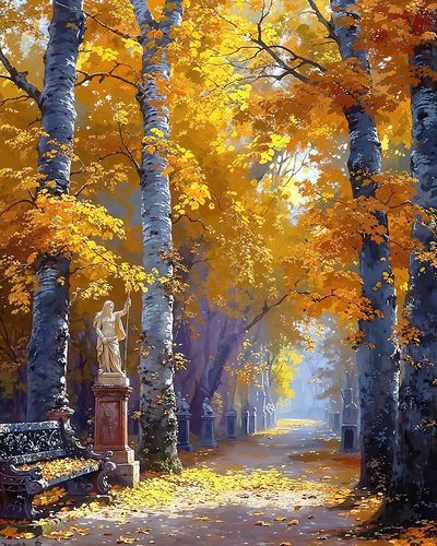 Bellissimo paesaggio con foresta incantata, decorazione murale per la camera dei bambini da F. Abderrahim