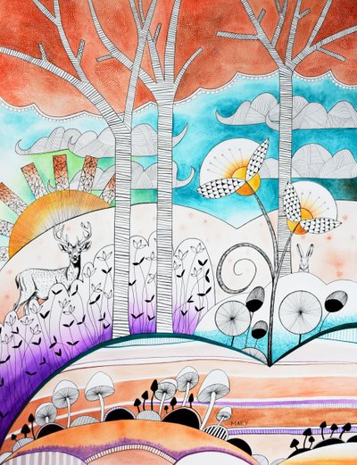 Foresta moderna da Marys Watercolors