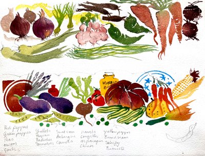 Un asciugamano da cucina, acquarello 40x60 2007 da Simon Fletcher