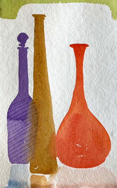 Una bottiglia blu 36x24 da Simon Fletcher