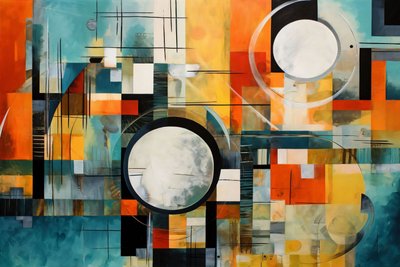 Disegno a spirale, composizione astratta, decorazione murale | stampa su richiesta per Camera da F. Abderrahim