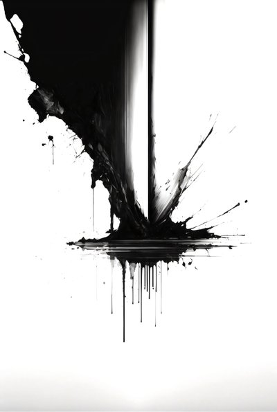 Disegno astratto a inchiostro, bianco e nero, arte da parete | stampa su richiesta da F. Abderrahim