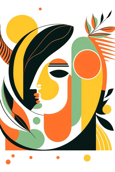 Astratto minimale, linee e forme Boho, stile Picasso, stampa su tela su richiesta da F. Abderrahim