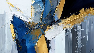 Pittura strutturata con pennellate spesse a strati, Arte digitale stampabile da F. Abderrahim
