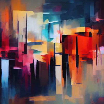 Composizione astratta vibrante, decorazione artistica da parete | print on demand uk da F. Abderrahim