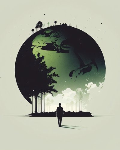 Astratto minimalista di un mondo unito, stampe d