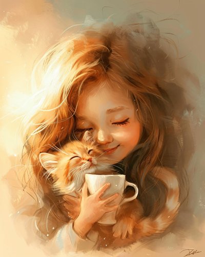 La bambina, il suo gatto e l