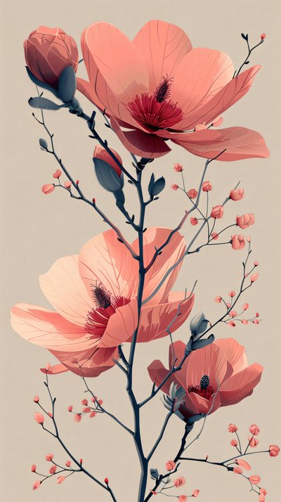Rose rosa bianche su sfondo bianco, cornice per decorazioni murali da F. Abderrahim