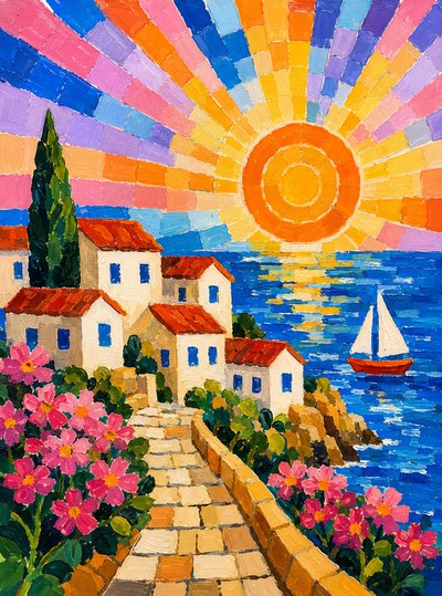 Sentiero del sole sul Mediterraneo da Nomi Morina