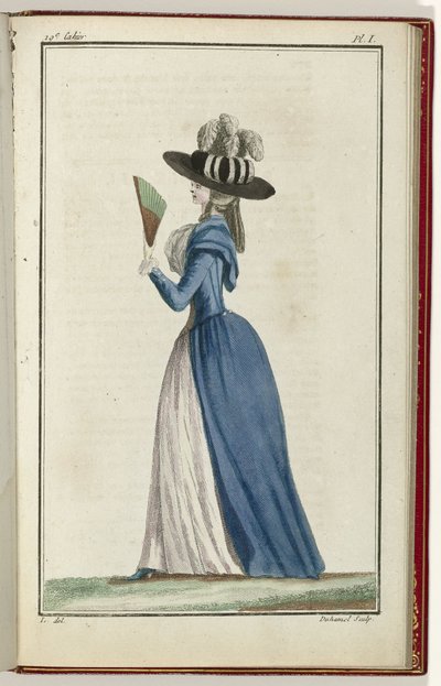 Cabinet des Modes ou les Modes Nouvelles, 15 Agosto 1786, pl. I da A.B. Duhamel