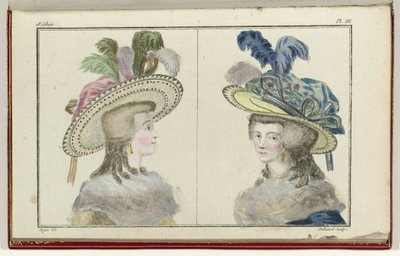 Cabinet des Modes ou les Modes Nouvelles, 1 Agosto 1786, pl. III da A.B. Duhamel