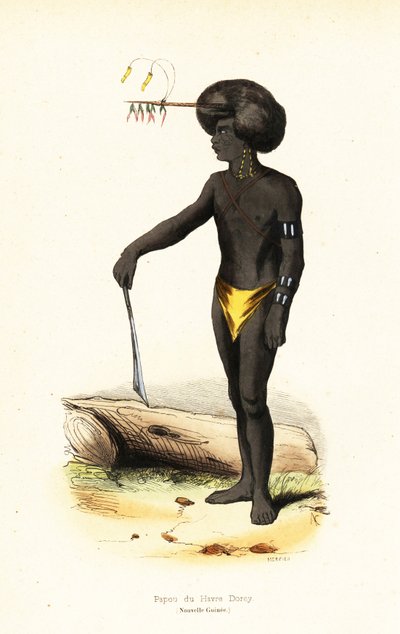 Uomo papuano di Dory Harbour, Papua Occidentale da AC AC
